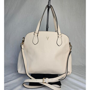 Vanessa William Crossbody Bag Satchel Off White Faux Leather
